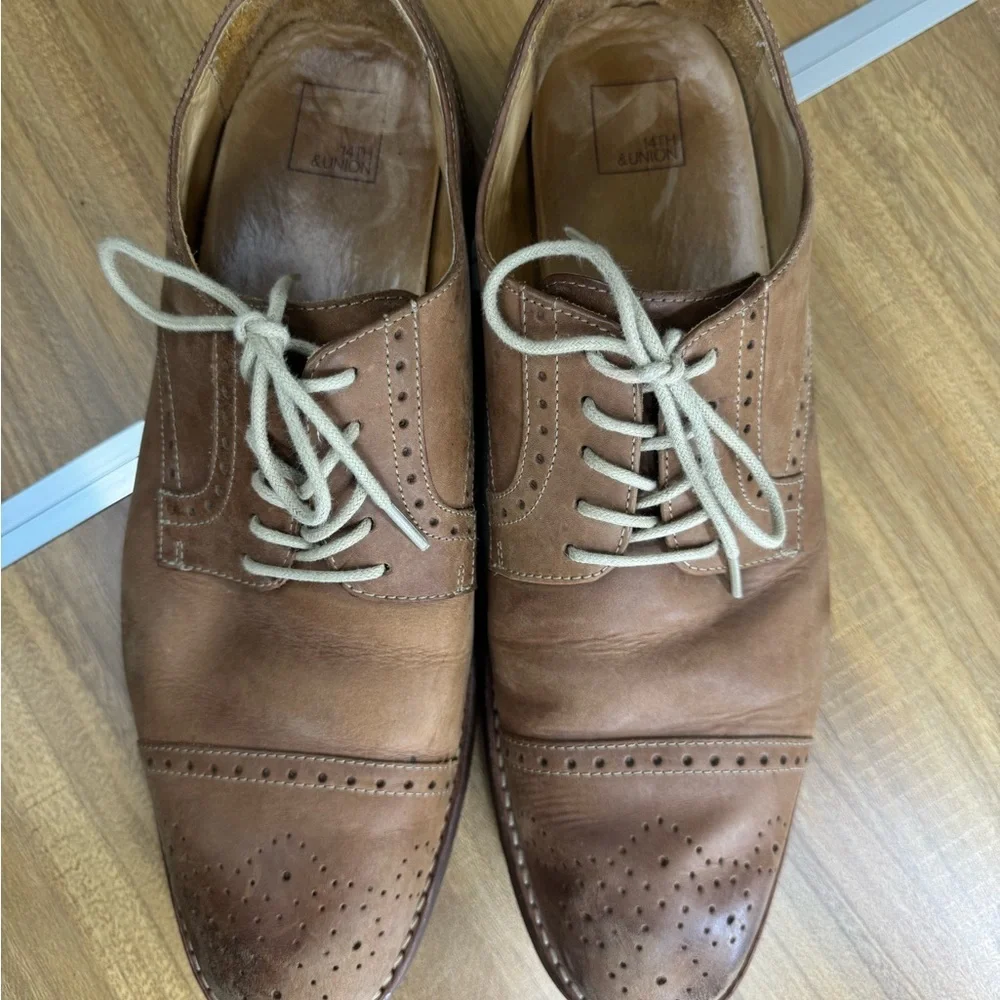 14th & Union Tan Leather Oxfords
